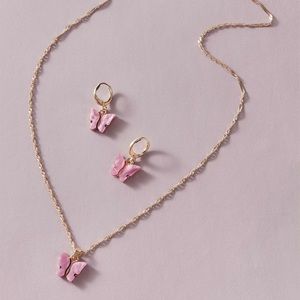 BOGO Butterfly Earring Necklace Set Bundle Jewelry